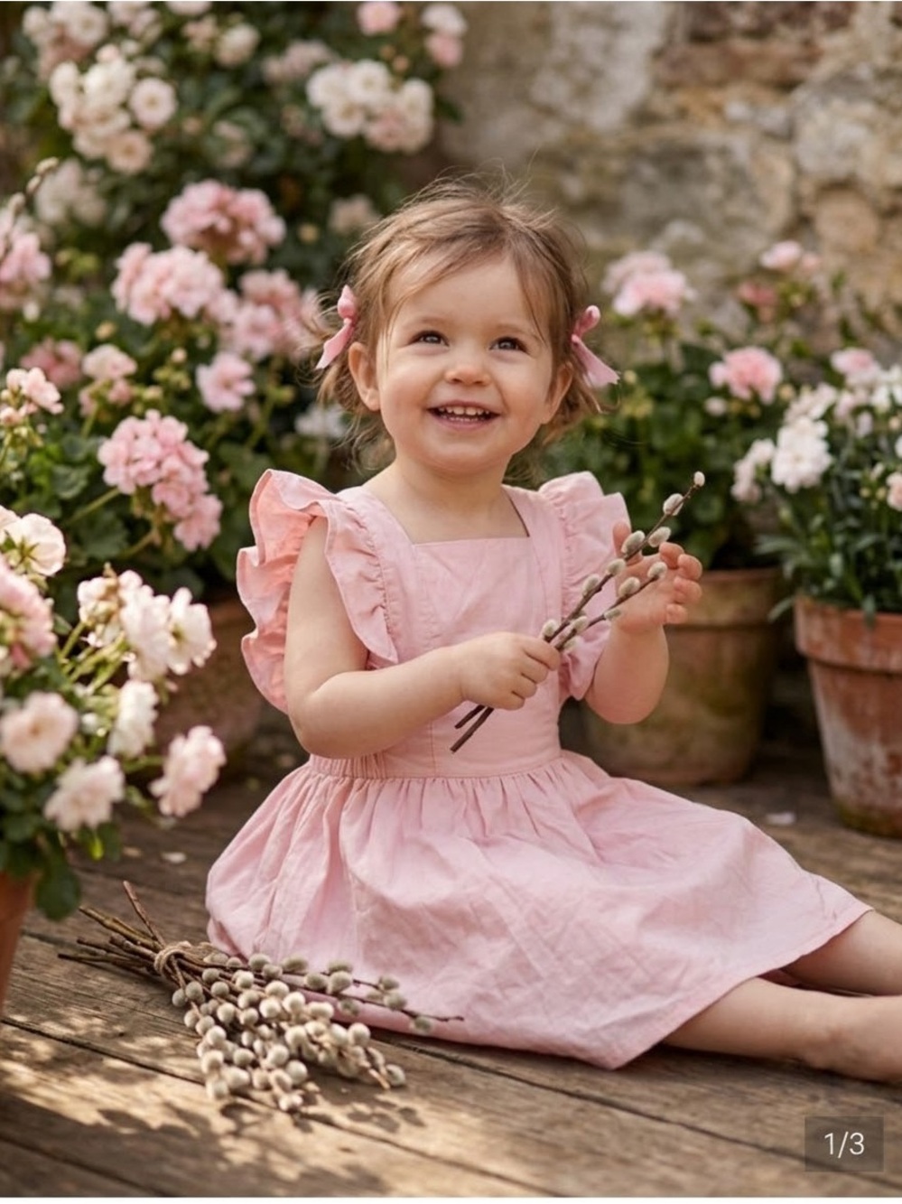 Pink Elephant Light Pink Ruffle Strap Sundress